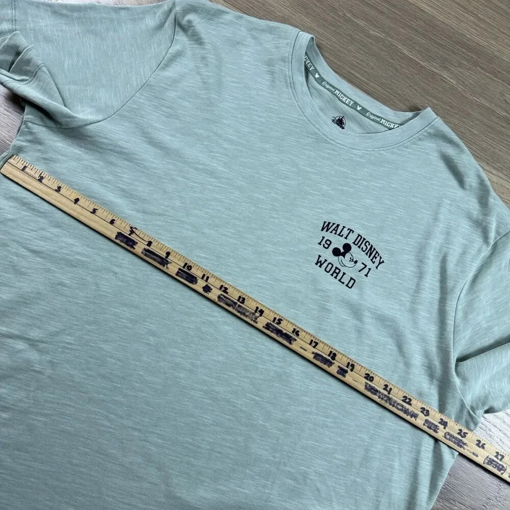 Disney Original Mickey Shirt Men XL Walt Disney World 1971 Logo Crew Green